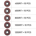 (1 กล่อง มี 10 ใบ)กระดาษทรายซ้อน ผ้าทรายเรียงซ้อน หลังอ่อน 4 นิ้ว เบอร์ 40, 60, 80, 100, 120, และ 320 ใบขัดไม้ ขัดเหล็ก จานทรายซ้อนหลังแข็ง. 