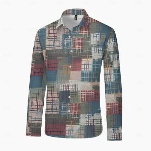 ZEEMIN Mens Shirt Colorful Patterns 3d Print Long Sleeve Shirts Autumn Casual Man Clothing Luxury High Quality Oversized Shirt For Men