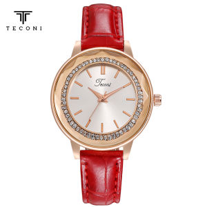 Teconi Jam Tangan Wanita Kulit Formal Diamond C006 - Anti Air Free Box Free Bubble