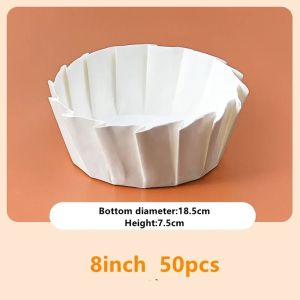 DFGFIN 50Pcs Cake Wrap Baking Papers Kitchen Use Foldless Disposable Basques Cake Paper Durable Oilproof Cupcake Liner For Wedding Party Muffin Cake Mold