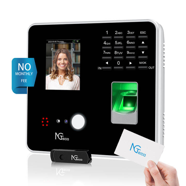 NGTeco by ZKTeco Biometrics Face Recognition Fingerprint Time Card ...