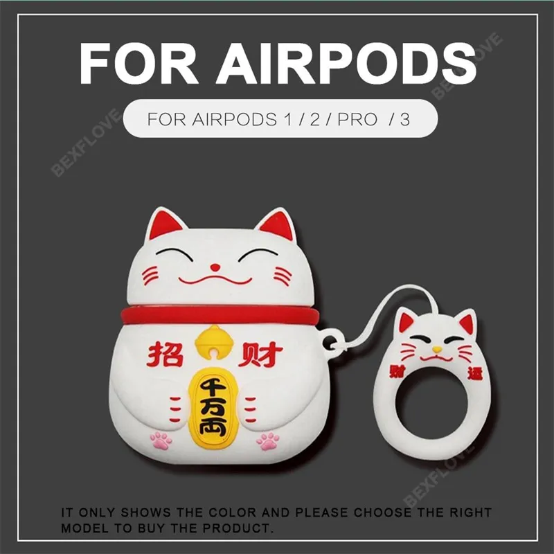 For Airpods Pro 2 3 1/2 Case Cute Cat Paw Silicone 3D Cartoon Earphone  Cover