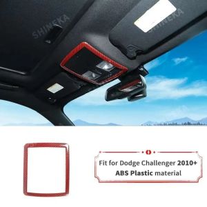 Cornerr Car Red Carbon Fiber Grain Center Control Navigation Gear Shift Tail Light Decoration Cover For Dodge Challenger 2010 Up T2Y7B