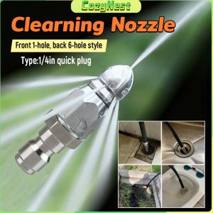 C.N High Pressure Sprayer Nozzle Clean Sewer Aluminum Pressure Washer Quick Plug Drain Hose Nozzle Tool