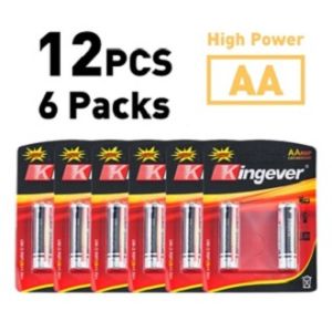 Kingever 100% Original AA R6P High Power 2pcs/Pack Extra Heavy Duty Battery Black Diamond Series