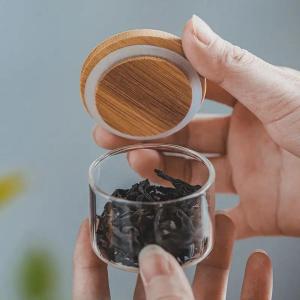 Portable Travel Tea Jar Mini Glass Small Sealed Jar Business Travel Dispenser Bottle Small Tea Storage Jar