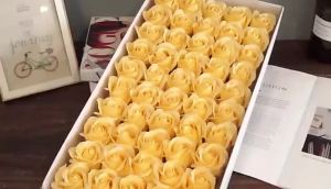 Paadyy 50pcs 2-layer soap flower rose simulation large flower head bouquet diy soap flower gift