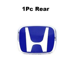 1 Piece Glossy Blue Chrome 3D Emblem Front Rear Steering Wheel Logo Frame Panel Cover Trim Badge Acrylic PMMA Sticker Accessories For Honda City GM Pre-facelift 2014 2015 2016 2017