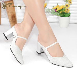 Emye - Sepatu Pesta Wedding Brukat Tali Wanita Hak Tahu 7cm