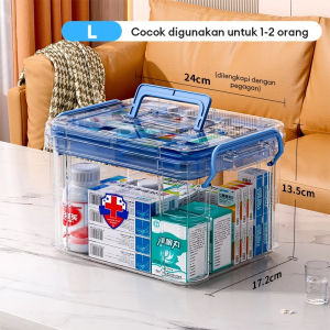 Salvo Kotak Penyimpanan Transparan Kotak Obat Penyimpanan Serbaguna Portable Kotak Multifungsi