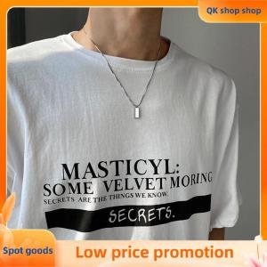 ✨QK shop✨ Creative Men Necklace Cool Geometric Necklace Titanium Clavicle Chain Boyfriend Gift Silver Color Bricks Punk Couple Necklace