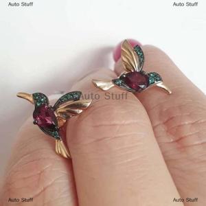 [COD] Auto Stuff Hummingbird Long Drop ต่างหูจี้นกพู่คริสตัลจี้ต่างหู