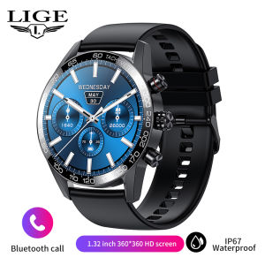 LIGE 360 AMOLED HD Screen Smart Watch Men Bluetooth Calling Smartwatch Fashion Business Smartband +Box
