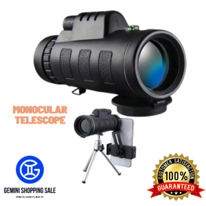 Mini Monocular Telescope Super Zoom 40 X 60 Dual Focus HD Monocular Prism Scope with Compass Phone Clip Tripod Phone Holder for Stargazing Camping Bird Watching Hiking and Sport
