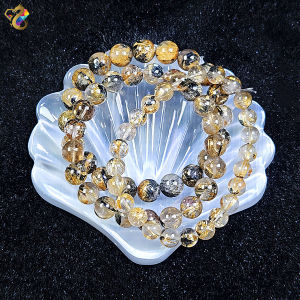 Collection Grade Titanium Bird Nest Gold Rutilated Bracelet