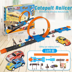 Anak-anak Ejector Railcar Mobil Track Racing Set Mainan Mobil Rel Balap Mobil Mainan Anak