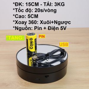 Bàn xoay đế xoay 36015CM19CM20CM tải 3KG-10KG xoay mô hình đồng hồ trang sức nước hoa PIN SẠC + ĐIỆN 5V