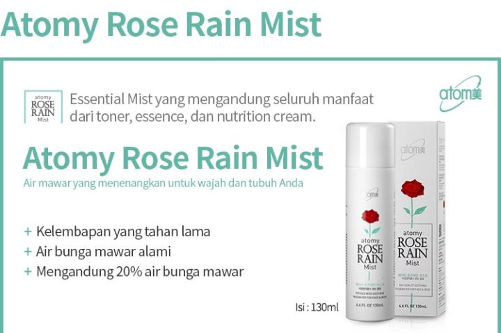 ATOMY Rose Rain Mist Original 130ml | setting spray wajah, rambut dan ...