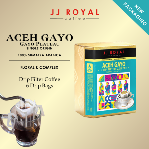 JJ Royal Coffee | Aceh Gayo 100% Single Origin Arabica Coffee Drip Filter Box (6 Drip Bags) 54g