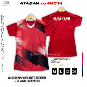 Kaos VOLLY wanita free custom nama / Atasan kaos senam wanita / pakaian olahraga wanita