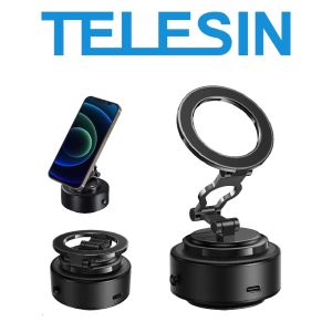 TELESIN Electric Suction Cup Magnetic Phone Holder Car Mount for Mobile Smartphone