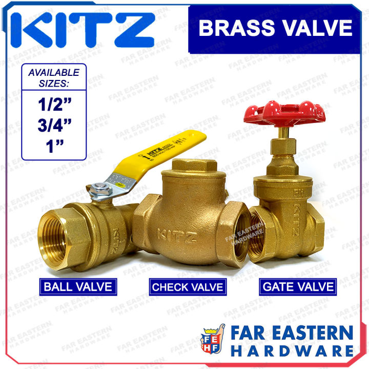 KITZ Brass Ball Gate Swing Check Valve 1/2