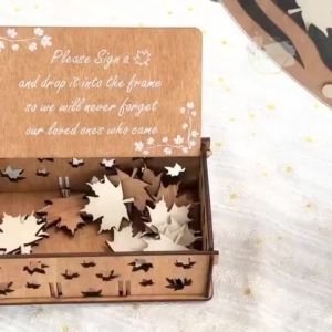 Customized Heart Maple Tree Wedding Guest Book Alternative: Rustic Heart Keepsake Wooden Heart Wedding Sign Guest Book