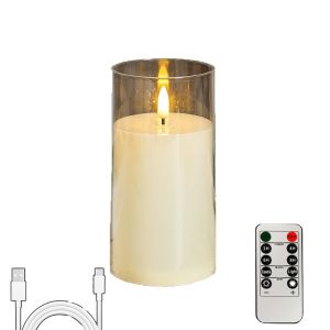 SYBILX Rechargeable LED Flameless Candles with Remote Control Realistic Flickering Electronic Candles Atmosphere Lighting Swinging  Head Atmosphere Night Lamp Christmas Decor