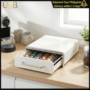【UEB】 1-Tier Coffee Pod and Tea Bag Holder Easy To Clean Coffee Maker Machine Stand Rustproof for Home Kitchen Office Dorm