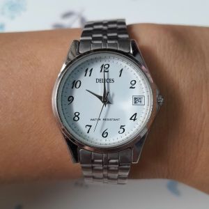 Đồng hồ nữ DELICES có lịch SIZE:29mm second hand si nhật- đã qua sử dụng