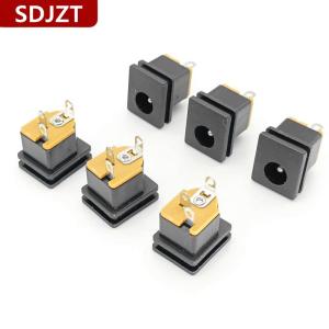[COD] SDJZT 10ชิ้นขั้วต่อซ็อกเก็ตแหล่งจ่ายไฟ DC 5.5X2.5MM DC-015 5.5x2.1มม. แจ็คตัวเมีย DC ตัวเชื่อมต่อแผงสี่เหลี่ยม