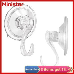 Ministar Large Clear Reusable Heavy Duty Wreath Hanger Suction Cup 22 Lb Strong Window Glass Suction Cup Hooks Bathroom Hooks