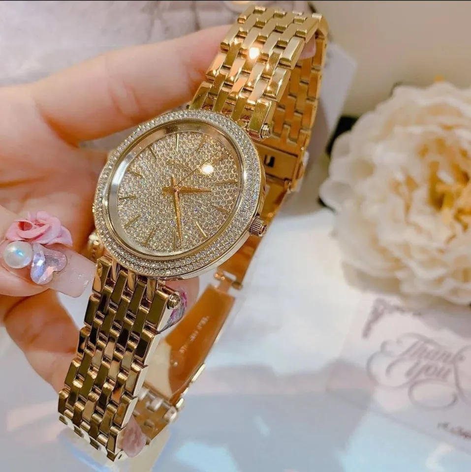 Authentic Michael Kors Darci Crystal Pave Dial Gold tone Stainless Steel Ladies Watch MK3438 With 1 Year Warranty For Mechanism Lazada PH