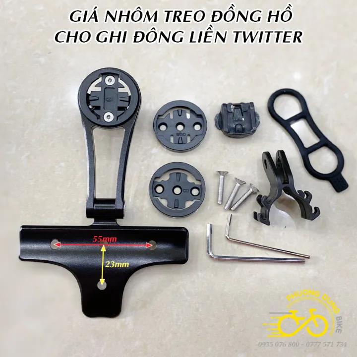 Giá nhôm bắt đồng hồ cho ghi đông liền xe đạp TWITTER