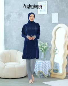 Baju Renang Wanita Simple Lite Model Terbaru Muslimah by Aghnisan Collection Bahan Spandex