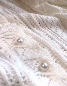Áo Len Nữ Cardigan Ren Lỗ Cúc Ngọc Vintage Siêu Dễ Thương