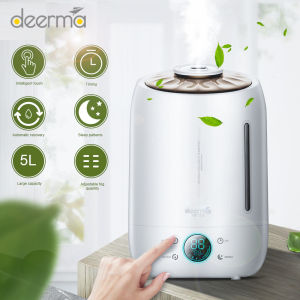Original Deerma Household 5L Air Humidifier Air Purifying Mist Maker Timing With Intelligent Touch Screen Adjustable Fog Quantity F500