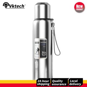 【Vktech】 600-1000ml 316 Stainless Steel Insulated Thermal Tumbler with Handle Rope Tumbler Bottle Cold Thermal Tumbler for Hot Cold Drink