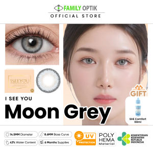 [FREE SHE COMFORT 60ML] I See You Moon Grey Monthly Softlens Warna Bulanan
