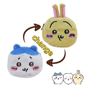 OXTRWZ Large Capacity Double-sided Pen Bag Plush Cute Pencil Case Usagi Soft Cosmetics Storage Bag Makeup Pouch