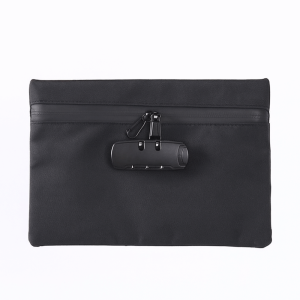 538TD Canvas Money Bag with Lock Zip Closure Combination Lock Security Document Bag Secure Portable Portable Locking Pouch Travel