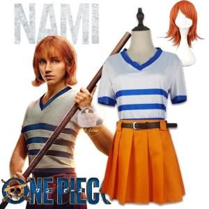 Movies Anime Nami Cosplay Costume Nami Uniform Shirt Skirt Nami Wig Halloween Party Performance Wear Clothing Womens2026