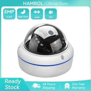 Hamrol H.265 5MP 3MP 2MP Surveillance IP Camera POE Audio Internal Microphone Vandalproof IR Night Dome CCTV Security Camera P2P