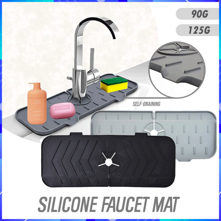 JL Silicone Faucet Mat / Kitchen Sink Faucet Handle Drip Catcher Sink ...