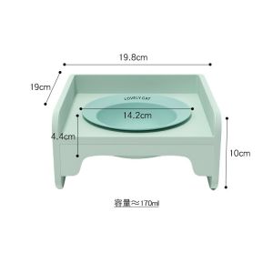 Cube Cat Bowl Assembled Dog Dining Table Bowls Rack Ceramic Cat Food Water Bowls Neck Protection