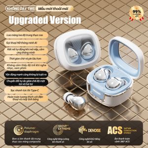 Tai Nghe Không Dây TWS Bluetooth 6.0 Gọi Điện Rõ Ràng Sạc Nhanh Type‑C Đeo Nghe Nhạc Học Tập Làm Việc