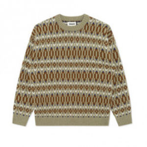 Custom OEM Mens Color Checked Sweater Contrast Color Patchwork Round Neck Loose Knitted Long Sleeve Mens Sweater