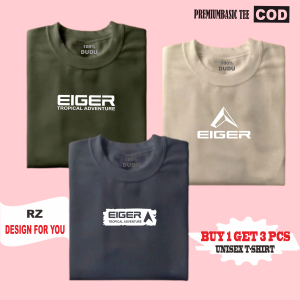 BUY 1 OR 3 PCS Kaos T-Shirt 100% Katun Combed 30s - Kaos Distro Cowok Cewek Branded - Kaos Pria Wanita Dewasa  - Baju Kaos Distro Pria Keren Articel Eiger Sp Quality Print White Katun Oblong
