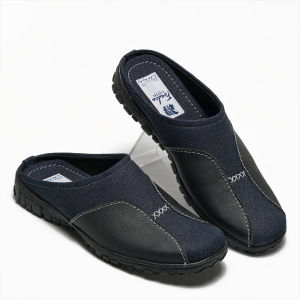 Sepatu Sandal Pria Denim Sepatu Sendal Bustong Kulit Asli TP908