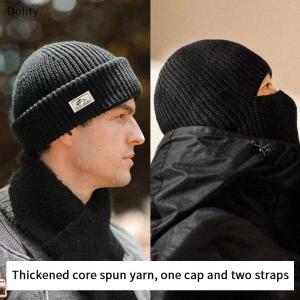 🎄【Special price】Dolity 2In1 Mask Beanies Hat Kintted Thicken Winter Ski Balaclava Full Face Mask Thermal Windproof Coldproof Running Earmuffs Hat